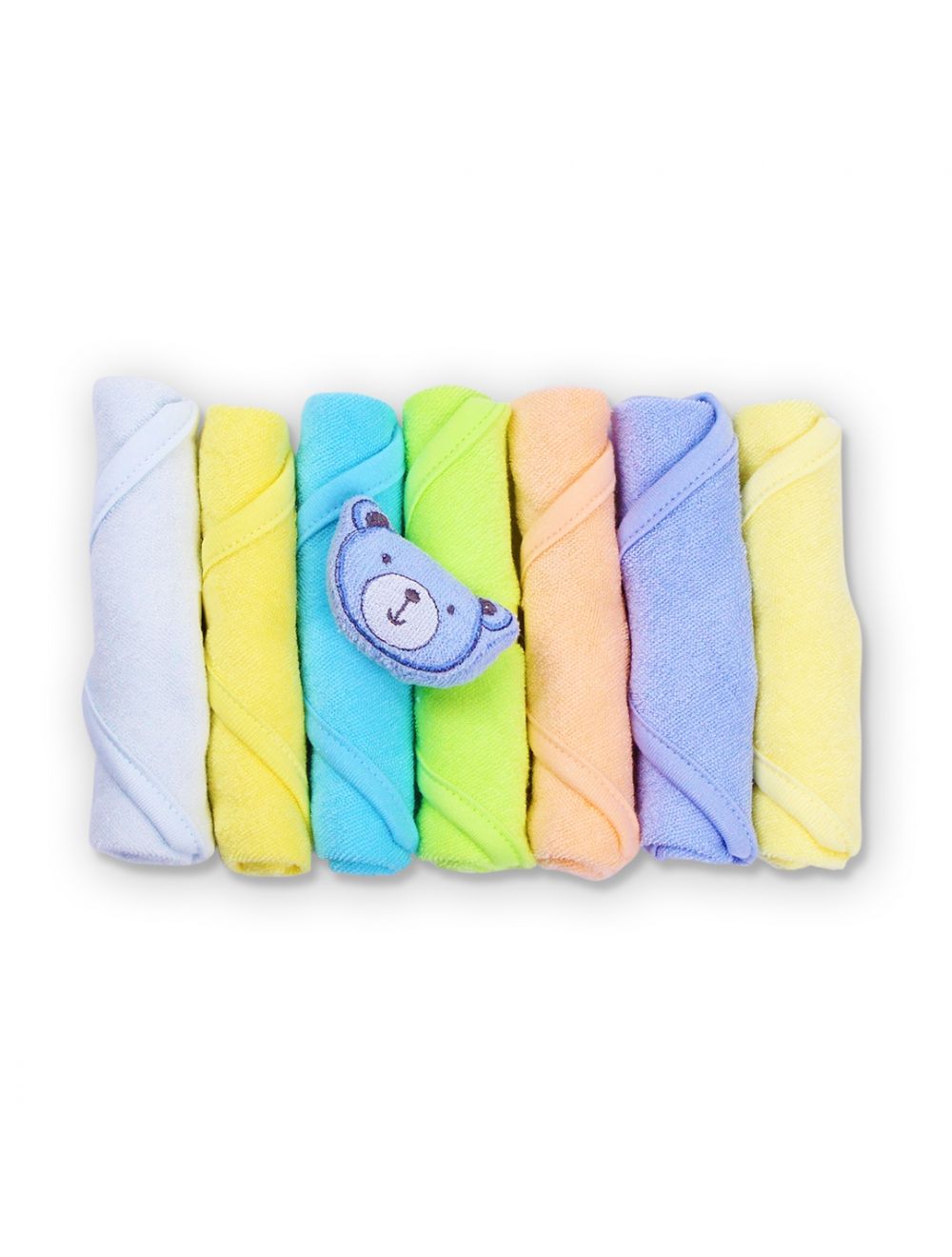 Little Star Pack of 7 Face Towels Multicolor